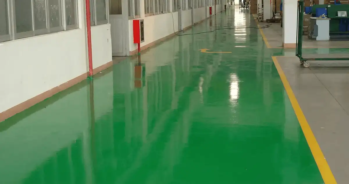 A factory floor professionally covered and marked with epoxy flooring in San Diego, CA