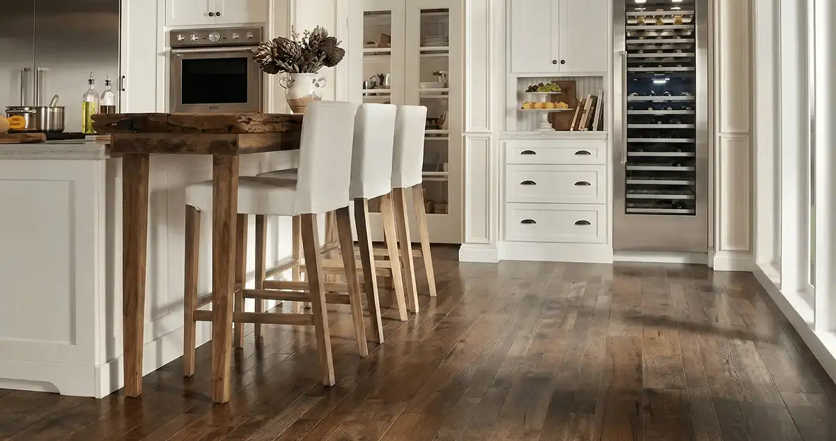 Professionally installed and refinished hardwood flooring in a residential home, showcasing smooth finish and natural wood tones in San Diego, CA
