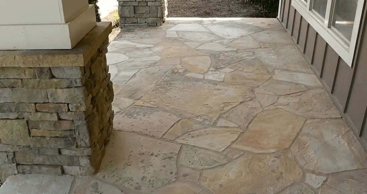House entrance with professionally installed stone flooring in San Diego CA